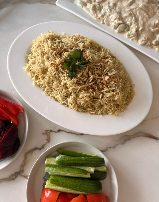 كيف نعمل رز مفلفل بدون زيت