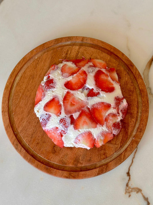 كعكة التوت الباردة الصحية ملانه بروتين 🍓